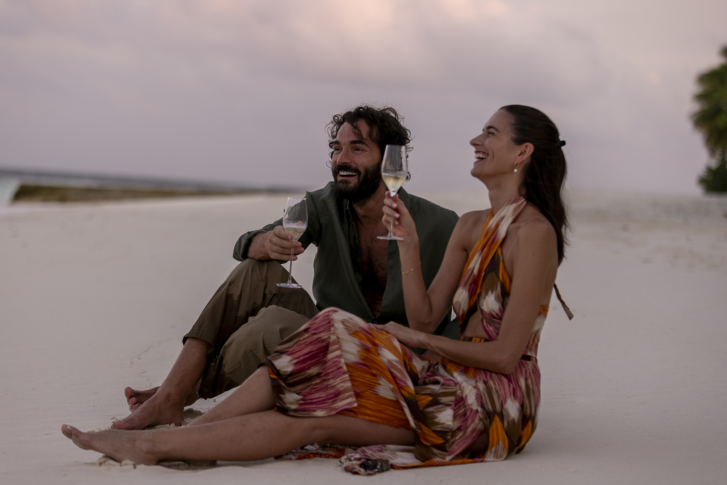 Couple Beach Champagne